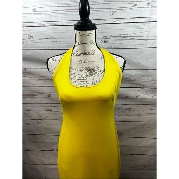 Yellow Halter Neck Sleeveless Maxi Dress Formal Gown Evening Party Cocktail‎ - Picture 2 of 8